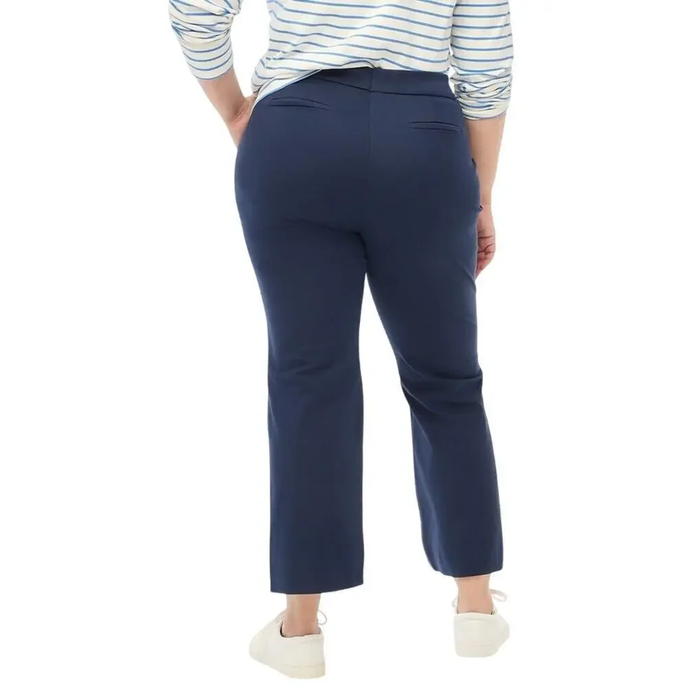 NWT J.Crew Factory Kelsey Navy High Rise Cropped Flare Pants Size 14